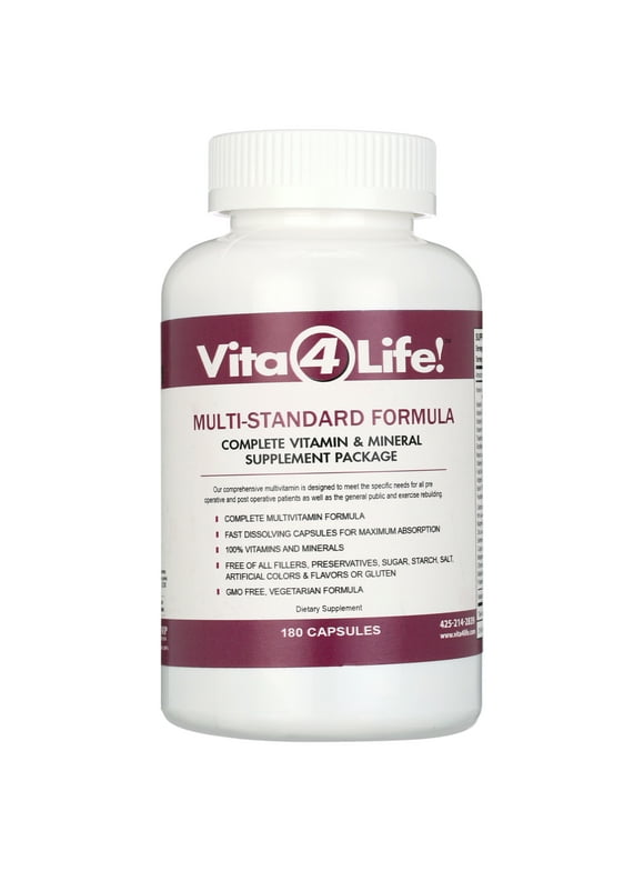 Bariatric Multivitamin & Mineral Supplement - Vita4Life Multi-Standard Formula - 180 Count