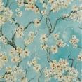 thumbnail image 4 of Plutus Azure Garden Cherry Blossoms Printed On A Linen Looking Polyester. Luxury Throw Pillow - Double sided 16" x 16", 4 of 5