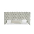thumbnail image 4 of Bed Frame 1pc Contemporary Upholstered Queen Bed Headboard and Footboard Bedroom Furniture Gray, 4 of 5