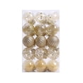 thumbnail image 4 of 30 bolas navideñas de 6 cm, adornos irrompibles pintados en blanco y dorado, decoración para festivales, accesorios de decoración navideña para el hogar 2024, 4 of 5
