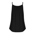 thumbnail image 4 of TKLPEHG Women'S Sleeveless Tops Crew Neck Pleated Spaghetti Strap Camisole Tank Top Sleeveless T Shirt Loose Solid Color Casual Comfy Summer Clothes Lightweight Fashion Blouses (Black,M), 4 of 6