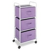 3 Tier No Tool Cart with Purple Drawers