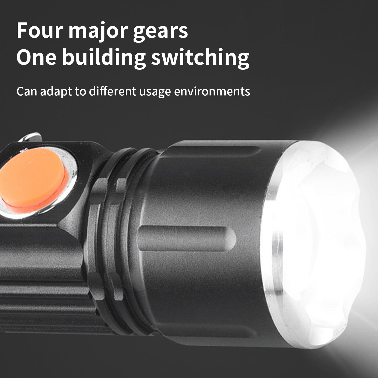 Yunuuuoa 4 Packs Rechargeable LED Flashlight with Magnet, Zoomable Spotlight Floodlight, USB Charging, Portable Handheld Torch for Outdoor Camping Hiking Emergency