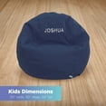 thumbnail image 3 of Monogrammed Cotton 31x33x20" Small Bean Bag Chair - w/Polystyrene Beads and CertiPUR Foam Filled Bean Bag for Teens and Kids - Denim, 3 of 10