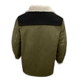 thumbnail image 4 of Mens Western Cowboy Vintage Suede Jacket Plush Collar Coats Faux Leather Winter Warm Button Up Long Trench Coat, 4 of 5