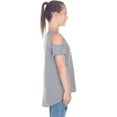 thumbnail image 3 of Kavio Girls 7-16 Slub Jersey Scoop Neck Cold Shoulder High-Low Short Sleeves, 3 of 8