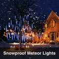 thumbnail image 5 of Christmas Lights Outdoor, Meteor Shower Falling Rain Lights 10cm 10 Tube 200 LED Icicle Cascading Lights for Xmas Tree Wedding Party Decoration - Blue, 5 of 8