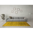 thumbnail image 3 of Ahgly Company Machine Washable Indoor Round Oriental Yellow Traditional Area Rugs, 7' Round, 3 of 4
