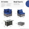 thumbnail image 5 of XIZZI Patio Conversation Set 6 PCS Wicker Furniture Set with Propane Fire Pit Table,Blue, 5 of 10
