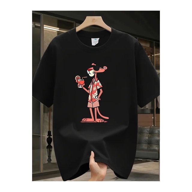 Men's Casual Street Round Neck Animal Print T-Shirt In Summer, Suitable For Daily Street Wear, 100% Cotton, 180g, Gifts For Men