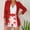 Red, variant on Womens 3 Piece Blazer Set Ladies Formal Office Work Business Blazer Open Front Cardigan Coat Floral Print Shorts Suits with Pockets Sky Blue M