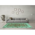 thumbnail image 3 of Ahgly Company Indoor Rectangle Abstract Turquoise Blue Modern Area Rugs, 7' x 9', 3 of 4