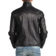 thumbnail image 3 of Mens Sheepskin Real Leather Jacket Zipper Biker Moto Slim Fit Jacket MJF004, 3 of 4