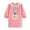 Pink, variant on Cethrio Kids Girls Eating Bibs, Long Sleeve Mid-length Crew Neck Cotton Feeding Smocks Clothes Pink Size 2-4T