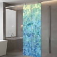 thumbnail image 3 of Turquoise Blue Teal Window Privacy Film, Chic Stained Glass Texture Aesthetic Static Cling UV Sun Blocking Heat Control Window Tint, Non-Adhesive One Way Windows Privacy Cover 23.6''x59'', 3 of 7