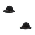 thumbnail image 4 of Guardurnaity Sombrero Protección solar Sombra Gorra ancha Accesorios delgados suaves Sombreros Primavera Niña Niño Escuela Compras Viaje al aire Negro 52-54cm 2piezas, 4 of 6