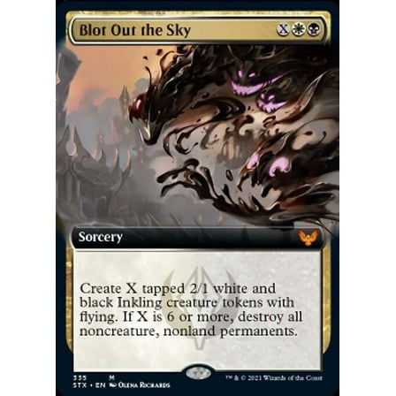 MtG Strixhaven: School of Mages Mythic Rare Blot Out the Sky (Extended Art FOIL) #335