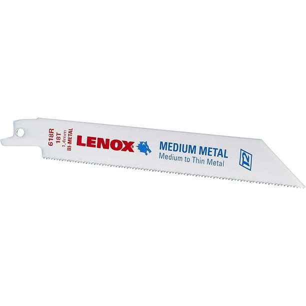 LENOX Tools Reciprocating Saw Blades, Metal Cutting, 6-Inch, 18TPI, 25-Pack  (20529-B618R), High quality product By Visit the Lenox Tools Store -  Walmart.com
