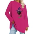 thumbnail image 1 of Jienlioq Hauts Tube pour Femmes T-Shirt à Imprimé d'Halloween pour Femmes Col Rond Épaules Tombantes Manches Longues Haut Liquidation, 1 of 4