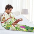 thumbnail image 6 of Balery Plants and Insects Pattern Pajama Sets for Men Long Sleeve 2 Piece Sleepwear Loungewear Sets Soft PJ's with Pockets Long Sleeve Comfy Pj Sets-Medium, 6 of 7