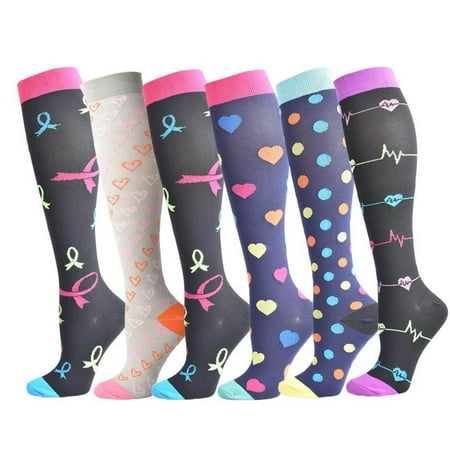 

QAZXD Socks Unisex 6 Pairs Socks Brede Kalf Compressie Sports Socks