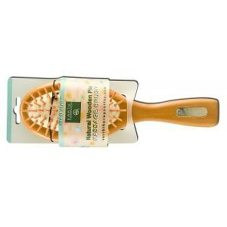- Hair Brush-Natural Wooden Pin Massage Earth Therapeutics 1 pc Brush