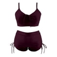 thumbnail image 4 of Women Plus Size Two Piece Swimsuit - Solid Color High Waisted Bikini Tummy Control Bathing Suit for Summer Women Swimwear, 4 of 6