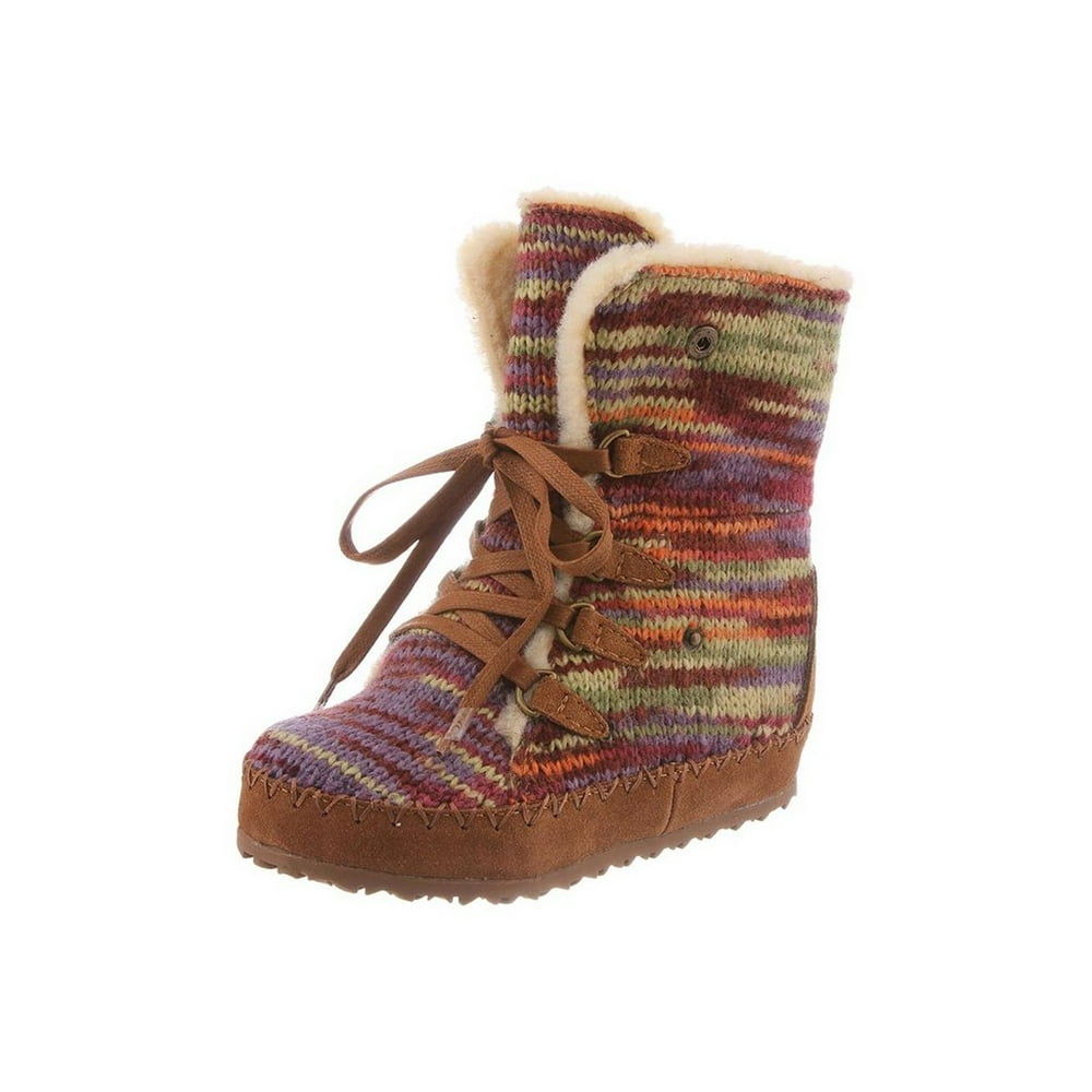 Bearpaw - Bearpaw Boots Girls Suzy Snap Collar Lace Up Marled Knit ...