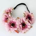 thumbnail image 2 of Boho Style Beach Daisy Floral Flower Frente Garland Hair Band Headwear Rosado, 2 of 7