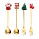 thumbnail image 3 of Juego de cucharas y tenedores navideños, cuchara de café, tenedor de comida occidental, utensilios, cucharas de degustación y Oro 4 Uds., 3 of 9