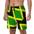 thumbnail image 5 of Men's 2 in 1 Swim Trunks with Compression Liner Jamaican Flag Quick Dry Beach Shorts, 5 of 6