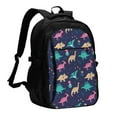thumbnail image 1 of Balery Cartoon Dinosaur Mochila con carga USB para hombre y mujer - Mochila impermeable y antirrobo para laptop con puerto USB para viajes, trabajo, 1 of 7
