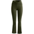 thumbnail image 3 of Women's Flare Yoga Pants - Crossover Flare Leggings Buttery Soft High Waisted Workout Casual Bootcut Pants, 3 of 5