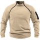 thumbnail image 1 of Suéter de cuello alto para hombre, primavera y otoño, suelto, color sólido, para exteriores, cálido, transpirable, chaqueta táctica para hombre, 1 of 4