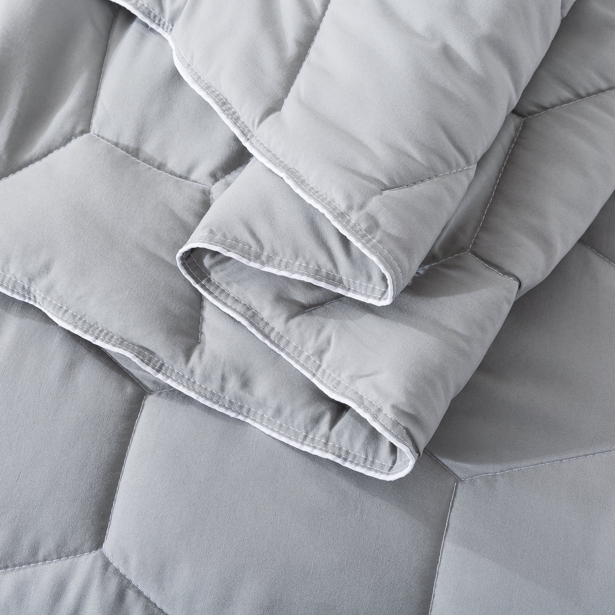 Honeycomb Down Alternative Blanket - Neutral Gray/Bright White - Full/Queen