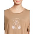 thumbnail image 4 of Grayson Social Junior's Teddy Bear Sleep Tee and Pant Pajama Set, 2-Piece, Sizes S-3X, 4 of 5