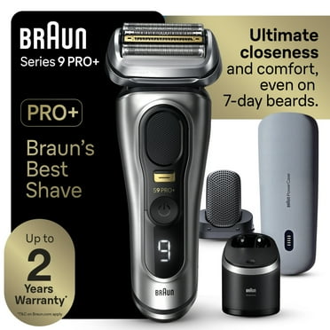 Braun Series 9 PRO Men's Face Electric Razor with Shaver Care Cartridge, Silver, 9599cc