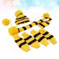 thumbnail image 3 of 1 juego de gorro y bufanda de punto para perro, disfraz cálido para perro, ropa de fiesta para mascotas, accesorios de invierno, talla XS, amarillo y marrón, 3 of 7