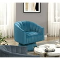 thumbnail image 7 of Modern Luxury Velvet Swivel Barrel Accent Chair, Comfortable Upholstered Armchair with Channel Stitching, 360° Swivel for Living Room Bedroom, 7 of 7