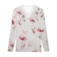 thumbnail image 2 of Aoochasliy Womens V-Neck Guipure Lace Pullover Long Sleeves Plus Size Tops Floral Fashion Blouses Reduce Price, 2 of 5