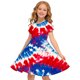 thumbnail image 1 of Odeerbi Niñas Día de La Independencia Vestido de Línea A Verano Patriótico Cuello Redondo Manga Corta Vestido Casual, 1 of 9