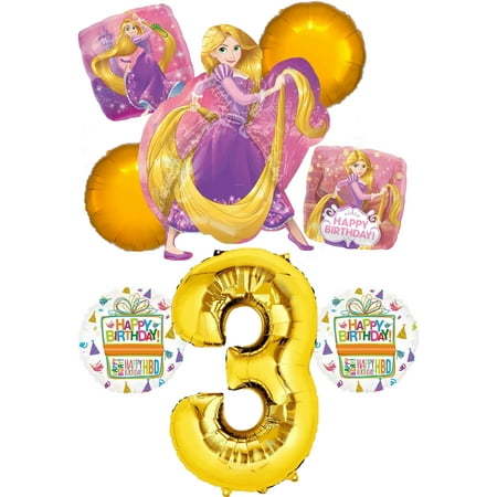NEW! Tangled Rapunzel Disney Princess 3rd BIRTHDAY PARTY Balloon decorations ...
