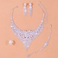 thumbnail image 2 of Stonefans Luxury Indian Bridal Jewelry Sets Women Accessories Fashion Tassel Rhinestone Necklace Earrings Sets Wedding Jewelry, 2 of 5
