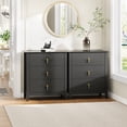 thumbnail image 2 of Dresser – 3-Drawer Modern Fluted – Wide Wood Bedside Cabinet – Mid Century Chest – Metal Handles – Easy Assembly & Anti-Tip, 2 of 7