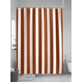 thumbnail image 5 of Shower Curtain Burnt Orange Stripes Bathroom Curtains with Hooks, Waterproof Fabric Vertical Striped Bath Shower Curtains Set for Bathroom Bathtubs Decor 36x72 Inch, 5 of 8