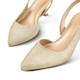 thumbnail image 3 of Pennysue Women's Slingback Heels Champagne Gold Pointed Toe Dress Pumps 7M, 3 of 6