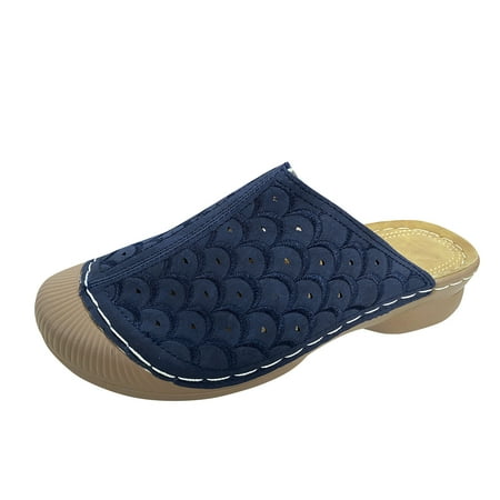 

gvdentm Dress Sandals For Women Pattern Ladies Fan Slippers Casual Color Wedge Solid Women Sandals Size 10 Wide Heels