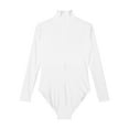 thumbnail image 6 of Doomiva Turtleneck Leotard Long Sleeves Ballet Gymnastic Dance Workout Fitness Bodysuit for Women White XXL, 6 of 7