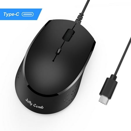 USB C Mouse, Jelly Comb Wired Type-C Mouse for Macbook 12