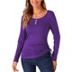 thumbnail image 1 of INSPIRE CHIC Blusa de Cuello Redondo para Mujer con Botones, Estiramiento, Fruncido y Cuerda, 1 of 5
